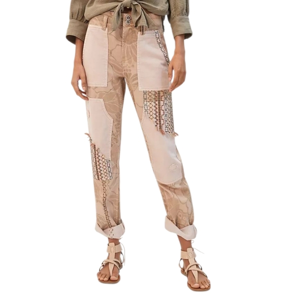 Pilcro The Camp Wanderer Patchwork Pants Anthropologie Size 27 Cottagecore Boho - Picture 16 of 16
